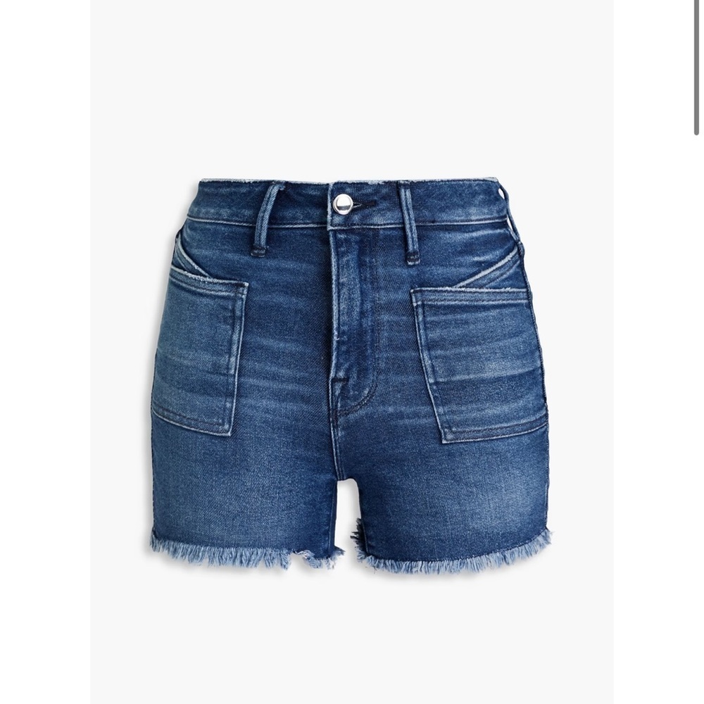 Good American frayed denim‎ shorts size 0 : 25 dark denim